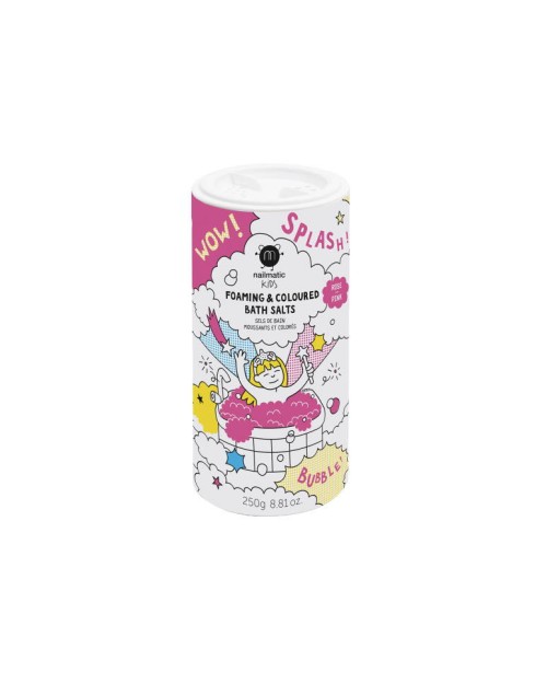 Sels de bain moussants et colorés rose Nailmatic