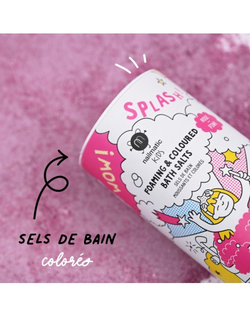 Sels de bain moussants et colorés rose Nailmatic