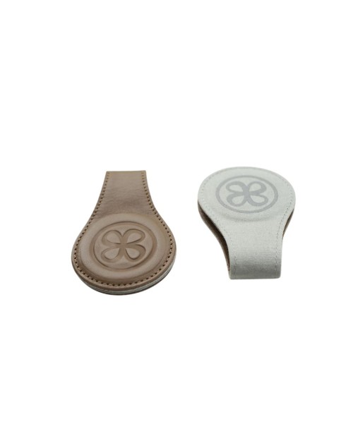 Clips cuir cloby beige/gris