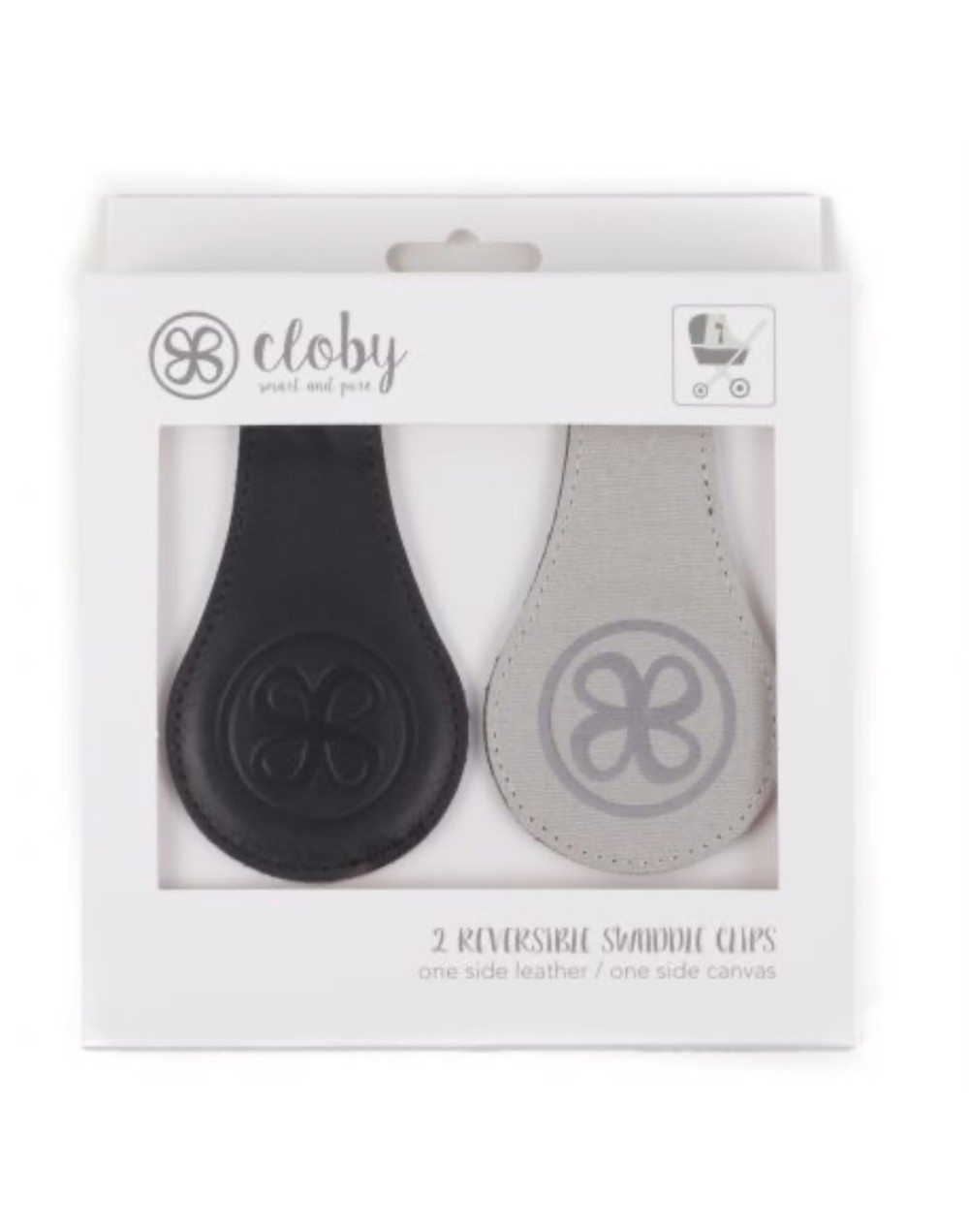 Clips cuir Cloby GRIS/NOIR