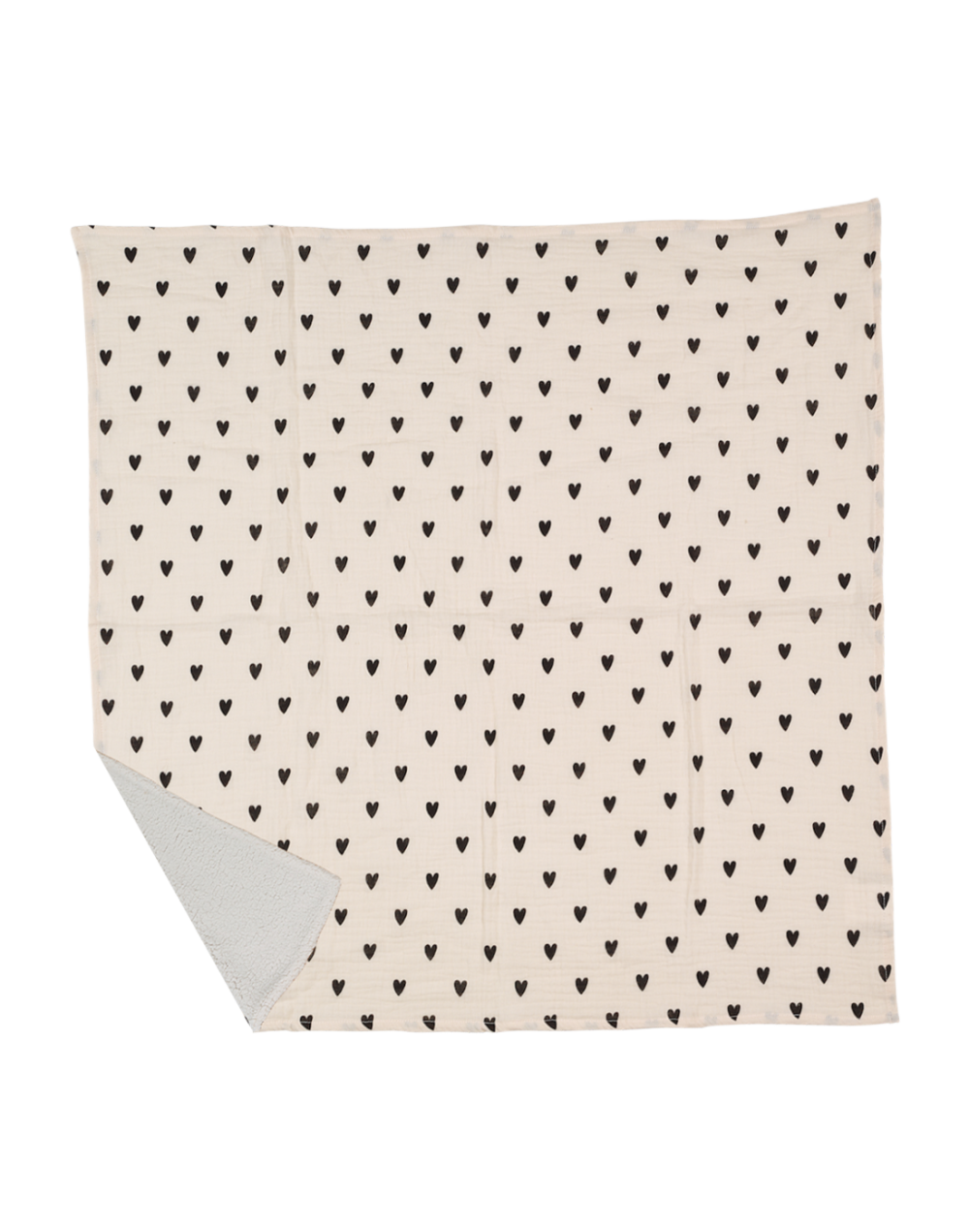 Couverture pilou coeurs écrus Atelier Wagram