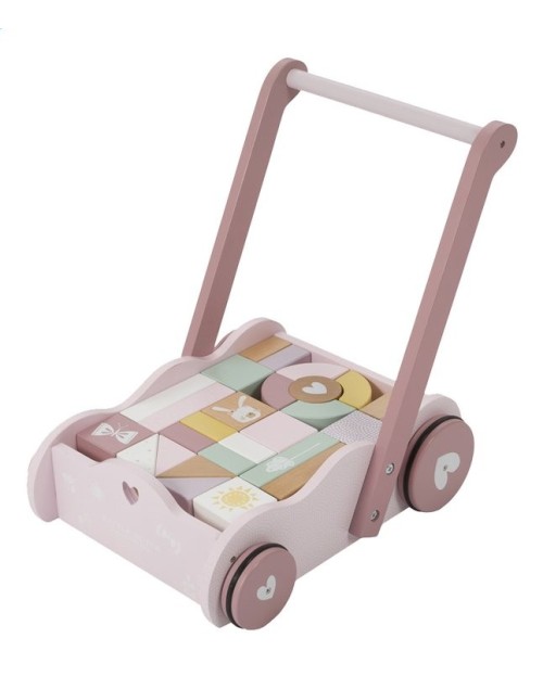 Chariot à blocs pink Little dutch