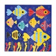 6 cartes aquarelles monde sous-marin Janod