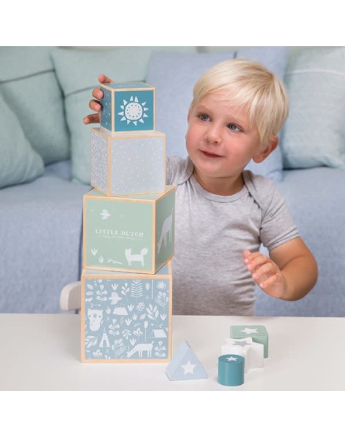 Blocs à empiler blue Little Dutch