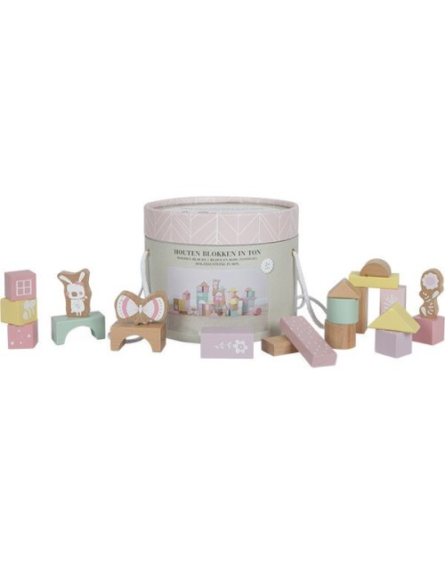 Tonneau blocs en bois pink Little dutch