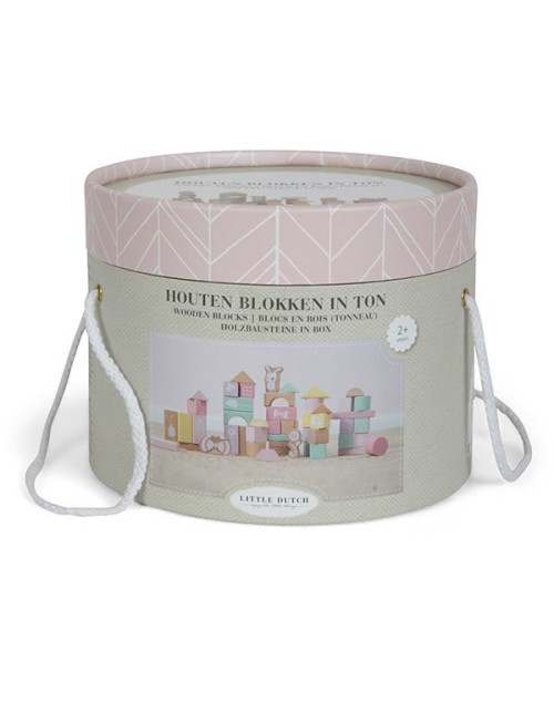 Tonneau blocs en bois pink Little dutch