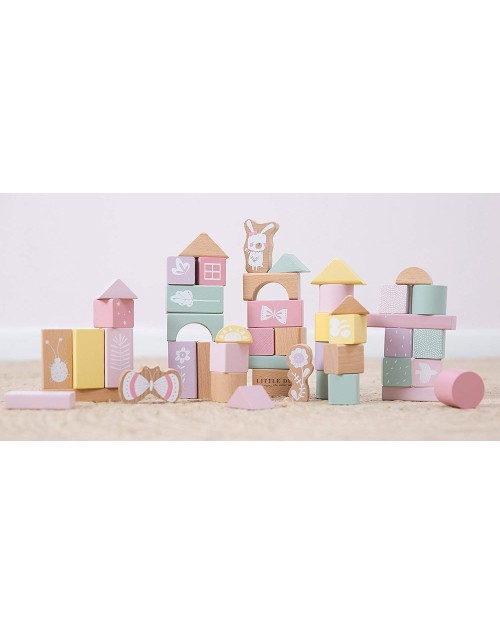 Tonneau blocs en bois pink Little dutch
