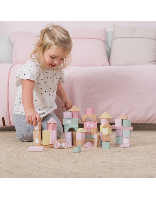Tonneau blocs en bois pink Little dutch