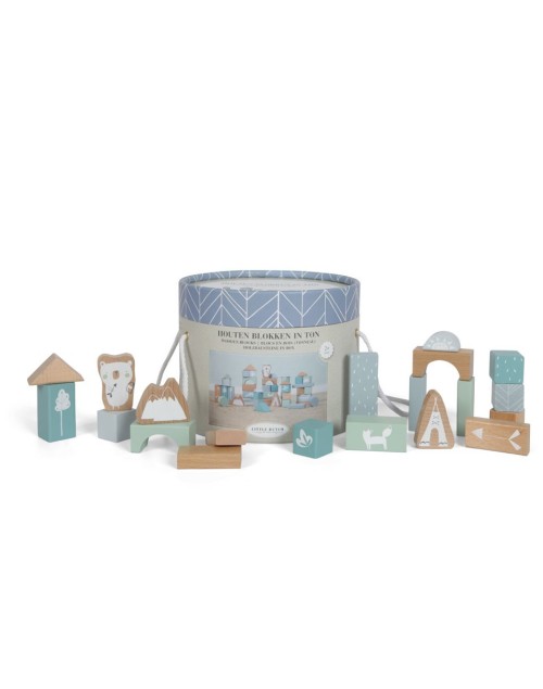 Tonneau blocs en bois blue Little Dutch