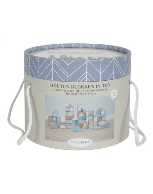 Tonneau blocs en bois blue Little Dutch