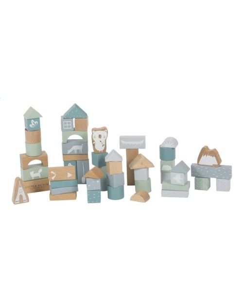 Tonneau blocs en bois blue Little Dutch