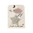 Barrette étoile et nuage doré-rose Luciole et Petit Pois