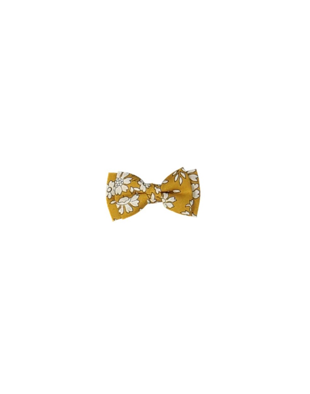 Barrette noeud double liberty capel moutarde Luciole et Petit Pois