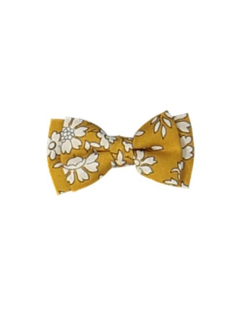 Barrette noeud double liberty capel moutarde Luciole et Petit Pois