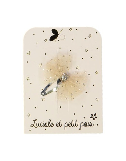 Barrette mini tutu doré  Luciole et Petit Pois