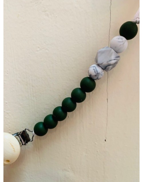 Attache-tétine clip silicone deep green Chewies et more