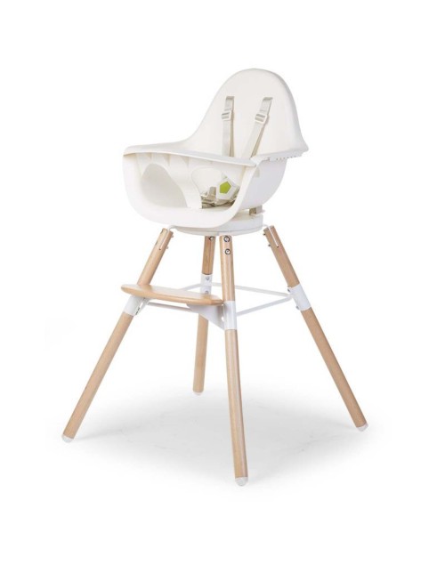 Chaise haute Evolu 2 blanc/bois Childhome