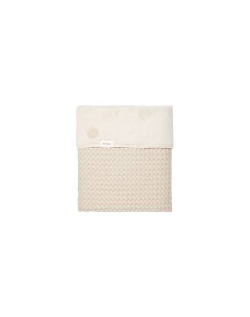 Couverture berceau waffle/teddy beige Oslo Koeka