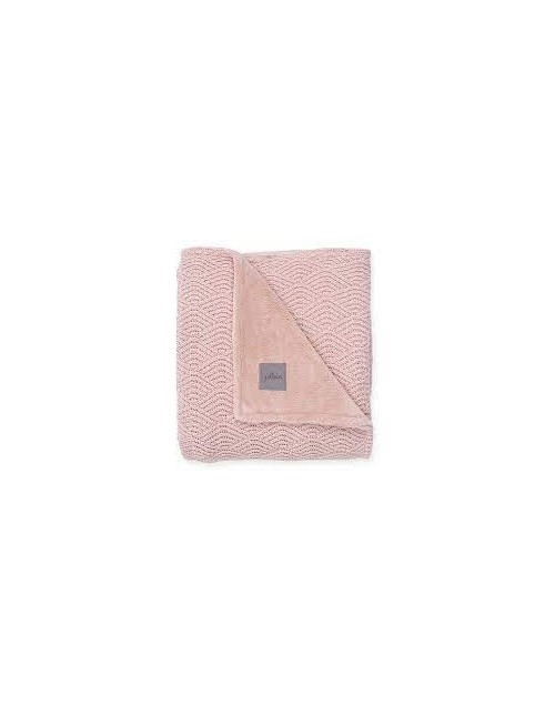 Couverture 75*100 river knit pale pink/coral fleece Jollein