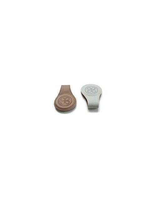 Clips cuir cloby beige/gris