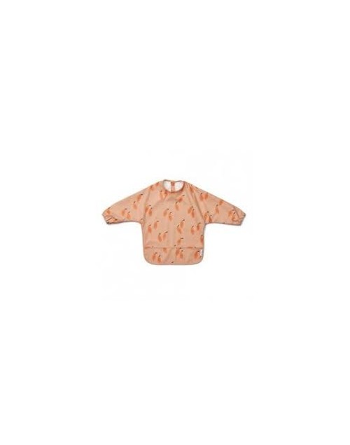 Bavoir plastifié longues manches Merle papaya pale tuscany Liewood